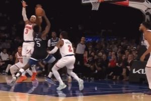 极限1抽3!爱德华兹欧洲步拧麻花打成2+1 唐斯补防稍慢帽到空气